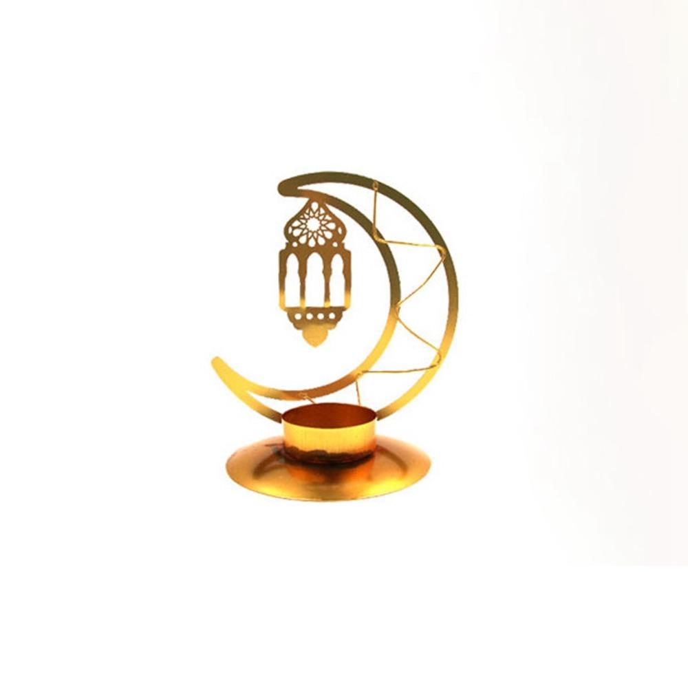 

Unique Golden Aromatherapy Tray Wrought Iron Desktop Candle Holder Metal Moon Candlestick Wedding Style D