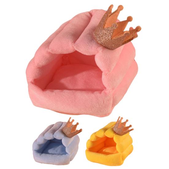 Hamster Nest Cozy Half-Pack Small Crown Design Rebound Non-deformation Warm Hamster Squirrel Parrot House for Small Pets