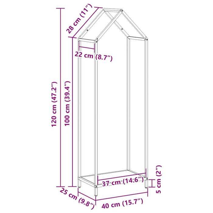 VidaXL Firewood Rack Olive Green 40x25x120 Cm, Fireplace Log Holder, Log Holder, Log Rack 864302