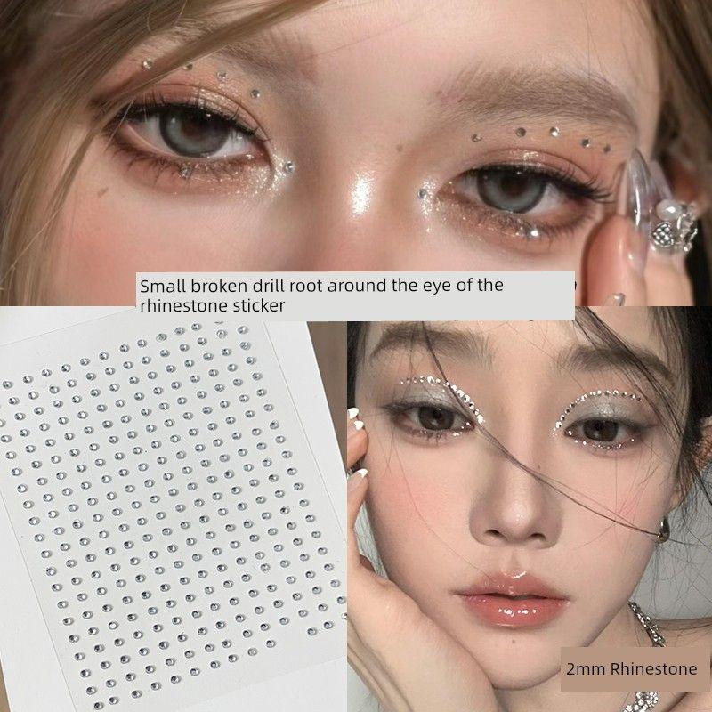 Music Festival Makeup Face Pasters Butterfly Ornament Star Moon Stick-on Crystals Concert Face Sticker Ornament Ornament Rhinestone Bright Diamond