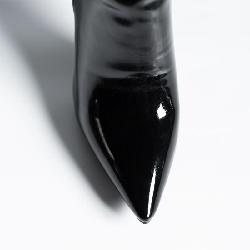 Thigh High Boots Women Patent Leather Sexy Point Winter Tall Long Party Shoes Female 2025 New Trends Black Over the Knee Boots