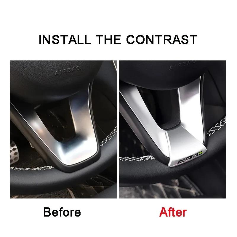 Für AMG Benz AMG Emblem Auto Lenkrad Aufkleber Zubehör Für Mercedes Benz AMG W206 W204 W205 W212 W213 W221 W222 W223 W2