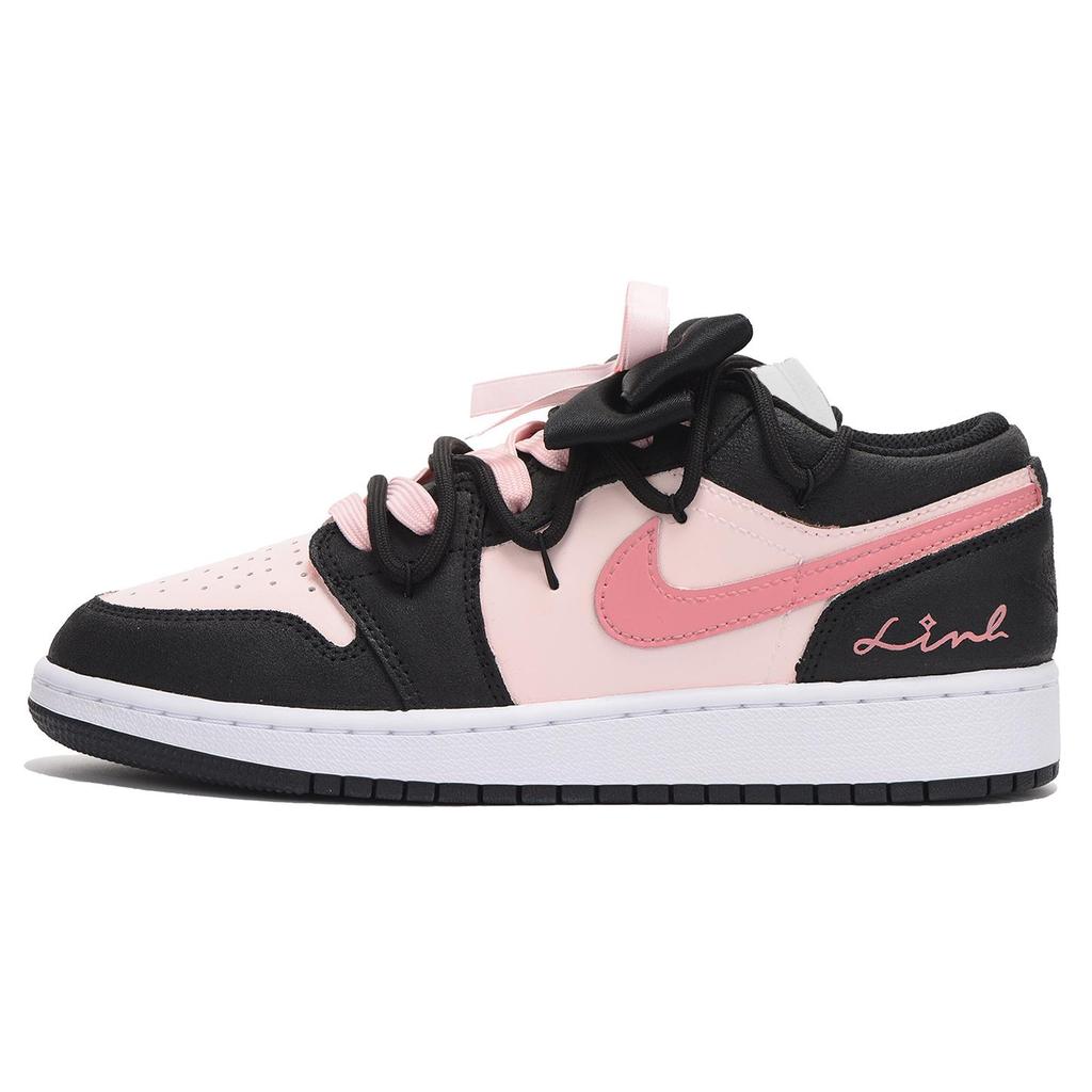 Jordan Air Jordan 1 Couverture Basse Vintage Chaussures de Basketball GS Noir Rose DX4374-008(Équipe-SBOX)