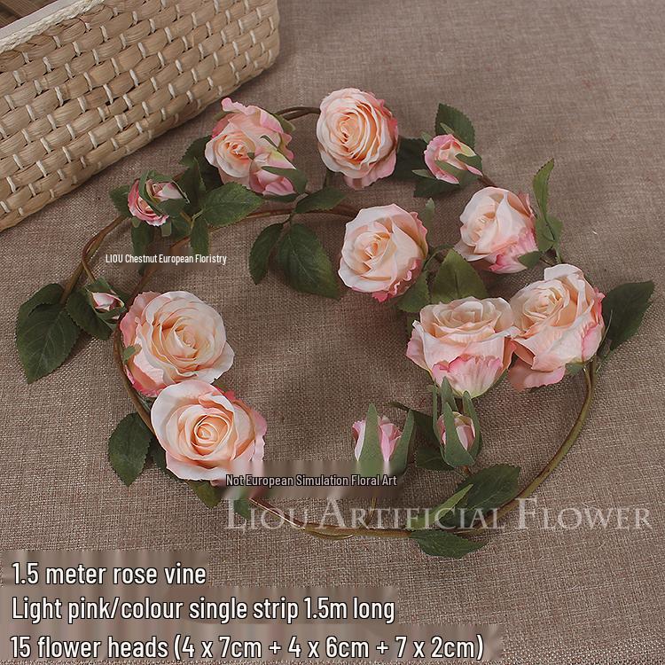 Искусственная розовая гирлянда-виноградная лоза для гостиной