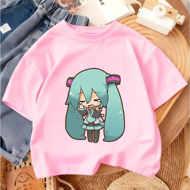 2026 Summer Trend Streetwear Top Children’s Fashion T-Shirt Hatsune Miku Casual Style