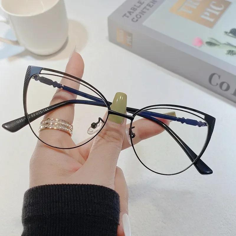Retro Design Lady Cat Eye Glasses Frame Anti Blue Light Computer Goggles Women Fashion Eyewear Gafas Mujer Anti Luz Azul