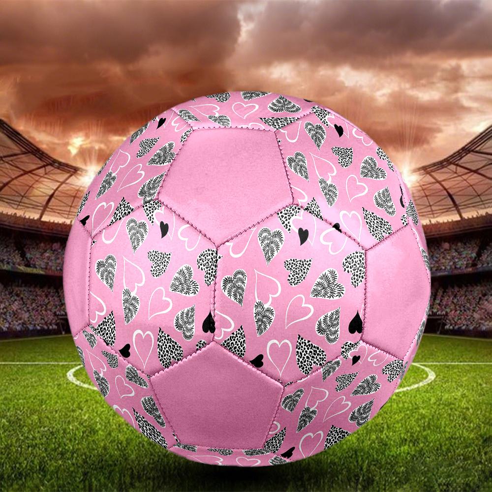 1 pezzo Cuore Rosa Leopardo Sport all'Aperto Calcio, Taglia 5, Sensazione Confortevole e Durevole, Regalo yy26060459