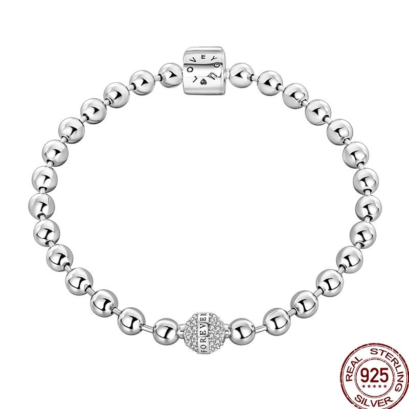 925 Sterling Silver 17-20CM Original Bracelets Heart Moon Sun Clasp Bead Charm Bracelet Fit DIY Charms Beads for Women Jewelrys