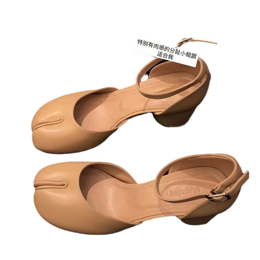 Summer Fashion Chunky Heel Split Toe Mary Jane Shoes for Women