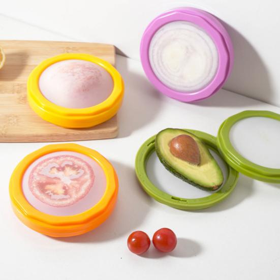 Avocado Saver Holder Onion Storage Container BPA-Free Fruit Vegetable Keeper for Fridge Space Saving Lemons Tomatoes Garlic Storage Containers