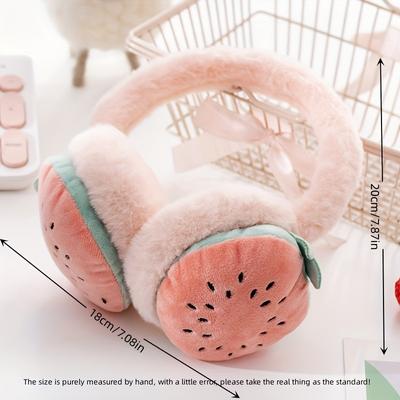 1pc Creative Fruit Earmuffs, Warm Plush Earmuffs Suitable For Outdoor, For Christmas And Halloween Gifts