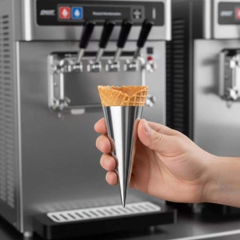 100 Pezzi Carta Stagnola Usa e Getta Porta Gelato Colore Solido Anti-Sporco Manico Spesso Manicotto Cono Gelato