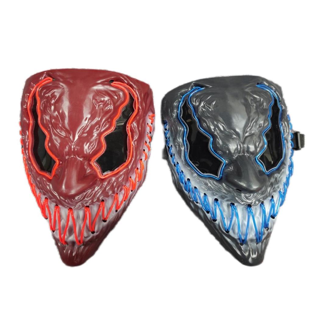 Halloween LED Gesichtsbedeckung Gruselige Leuchtende Gesichtsbedeckung Halloween Cosplay Maske für Party Karneval