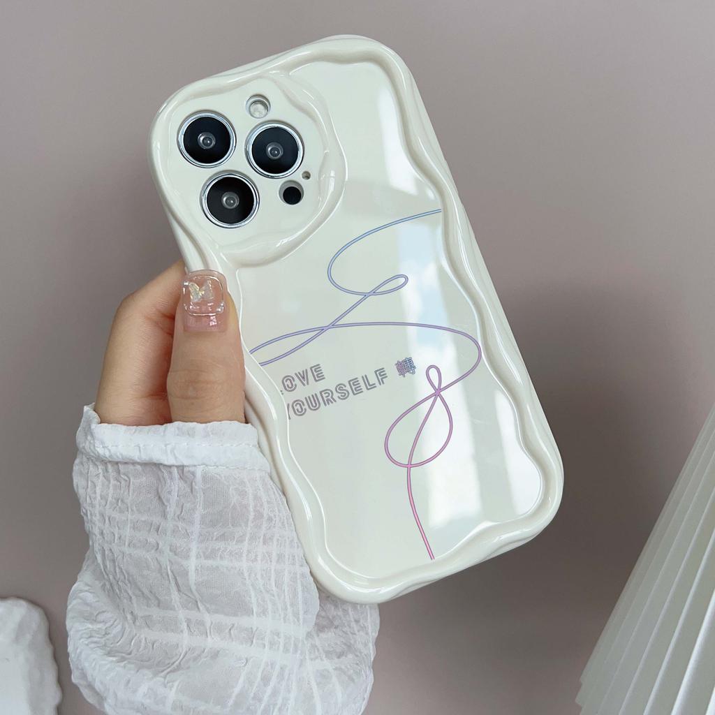 Husă pentru telefon N17 Lovely Line art ondulată pentru iPhone 15 14 13 Pro Max Samsung S24 S23 Ultra A54 A14 A12 Xiaomi Redmi 13C Huawei Honor Husă din spate moale