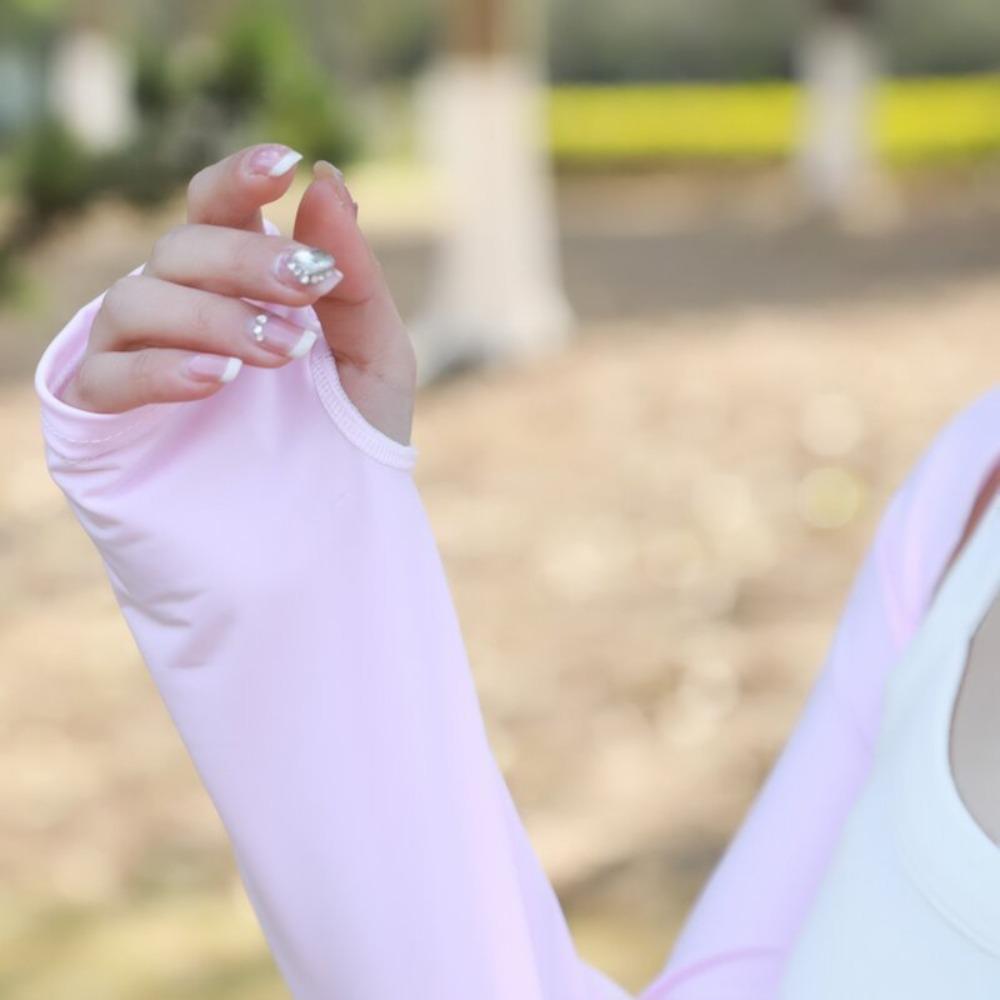 Sun Protection Ice Arm Sleeves Air-conditioned Shirt Open Cover Arm Cover Raglan Sleeve  Summer