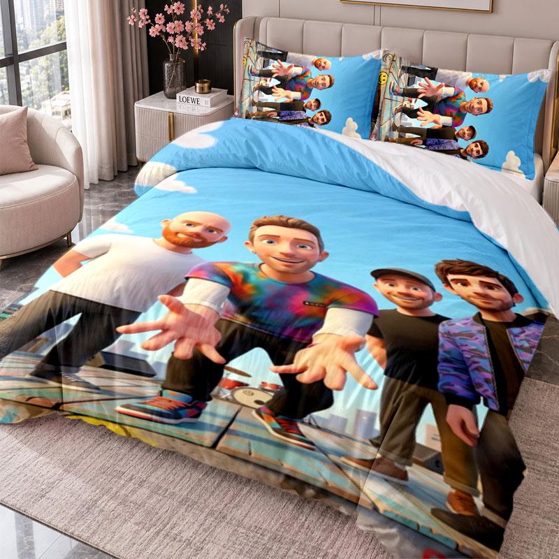 Coldplay 3Pcs Bedding Set Duvet Cover With Two Pillowcases For Bedroom Home Decoration