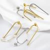 5 Paar Edelstahl Ohrbügel Langer Stift Post Haken Ohrstöpsel Verbinder Quaste DIY Schmuck Handgefertigte Ohrringe Zubehör Fundstücke