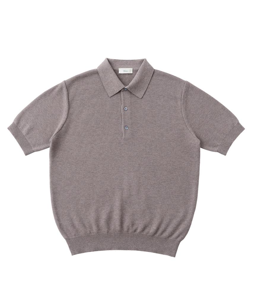VERNO 26Ss Waffle Polo Knit Dove Gray