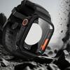 Silicone Strap+PC Case for Apple Watch 44 45 46mm Sport Bracelet Band Screen Protector Cover for Iwatch 10 9 8 7 Change To Ultra