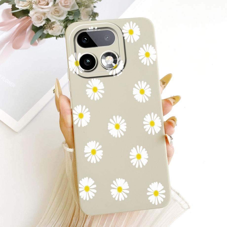 Měkké silikonové pouzdro TPU pro Realme 16 Pro Pro+ Telefonní pouzdro Vintage Hvězdná Třešňový Mašle Tisk Sedmikráska Nárazník Pro Realme16 Nárazuvzdorné