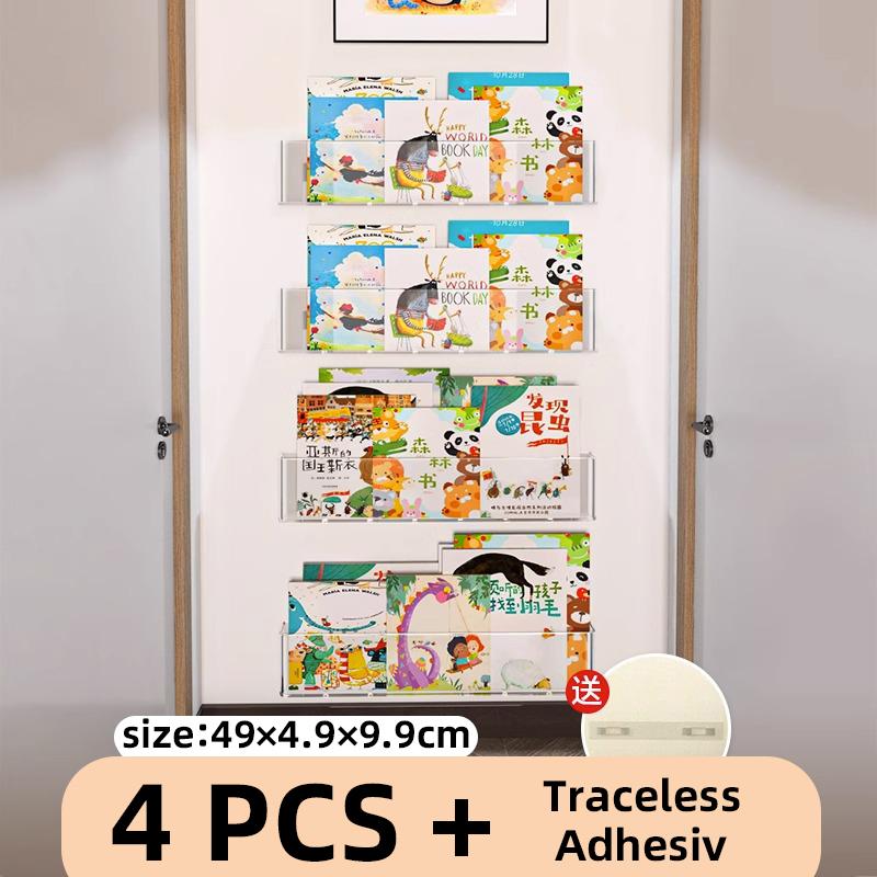 For Organizer Picture Book Display Cabinet Bookshelf Children's Wall Behind The Door Reading Magazine Storage Wall Hanging Books