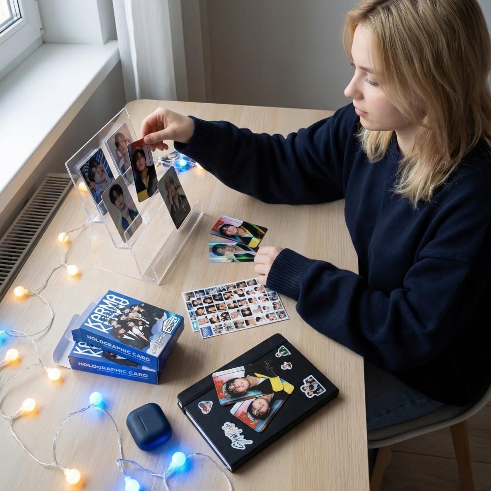 124 STÜCK Star Stray Kids Lomo Merch Karte Holografische Karten Set Das Album Fotokarten Geschenk StrayKids Fans KPOP KABMA 4TH für Kinder Freundlich Unterhaltsam Spaß
