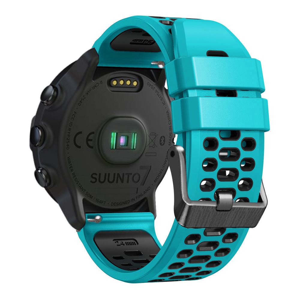 Cinturino in Silicone Traspirante Bicolore per Orologi Suunto 9/7, D5 e Spartan Sports, 24mm
