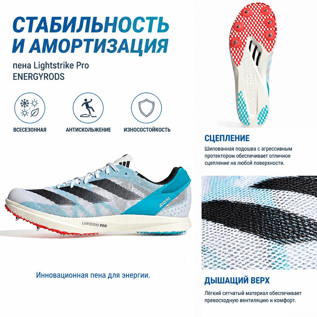 adidas Adizero Avanti Amortiguación de Espuma Lightstrike Pro Antideslizantes Resistentes al Desgaste Zapatillas de Running de Caña Alta para Larga Distancia Unisex Zapatillas de Running IE2778