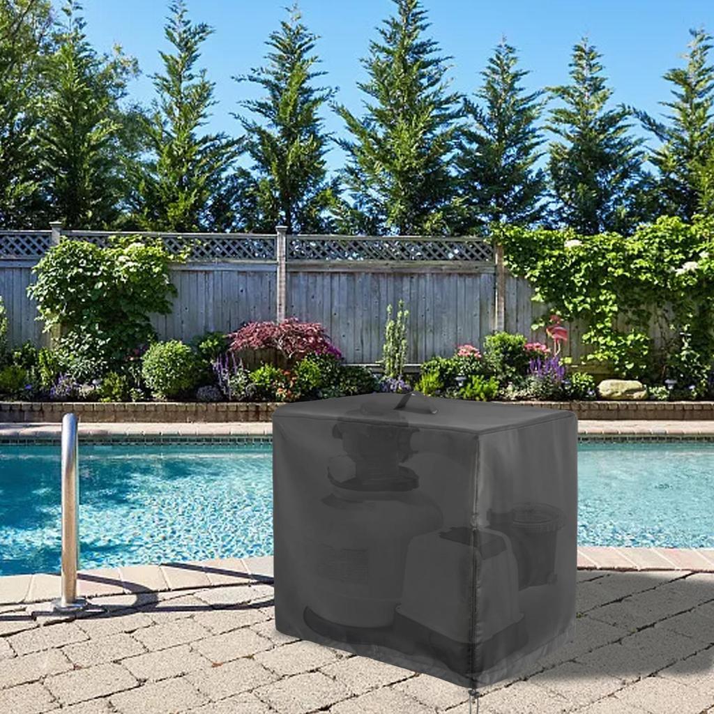 Pool Pump Cover Sand Filter Cover Easy-Install Waterproof Strainer Enclosure For Debris Removal Pet Safety Child Protection