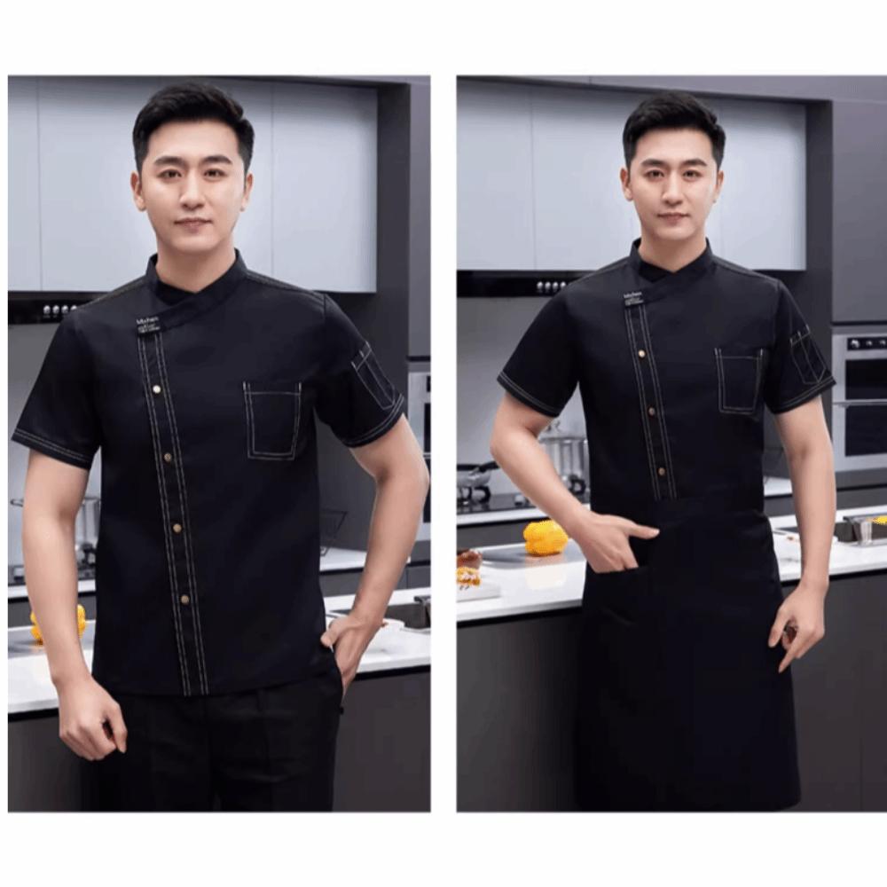 Atmungsaktive Mesh Kochjacke Verdickte Kocharbeitskleidung Tragbare Küchenkochhemden Hotel