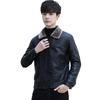 Frühling Neue Herren Lederjacke Plus Samt Verdickung Koreanischer Stil Slim und Hübsch Grüne Lederjacke PU Pelzkragenjacke