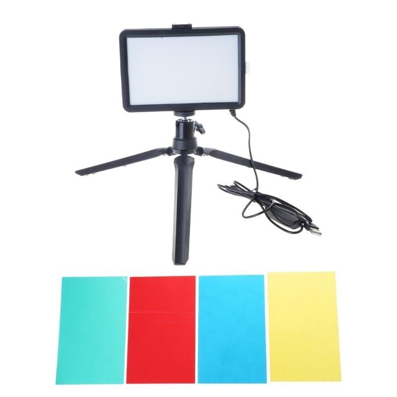 LED Photo Studio Lights 2700-6000K Adjustable Brightness USB Power Optional Tripod And Color Filters For Video Recording