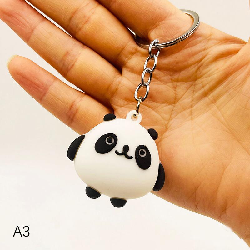 Cute Anime Panda Keychain For Women Men  Bag Pendant Accessories Kawaii Car Key Chain Couple Kids Christmas Gift