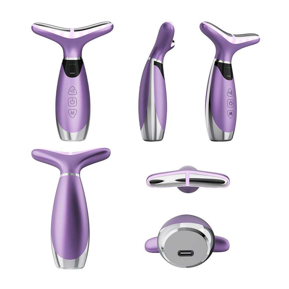 EMS Infrared Neck Rejuvenation Device: Home Use for Skin Lifting and Vibration Massage.