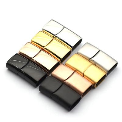 Edelstahl Magnet Knopfkopf Armband Lederseil Herren Titanstahl Armband Sicherheit Seitlich Öffnend Flacher Knopf DIY