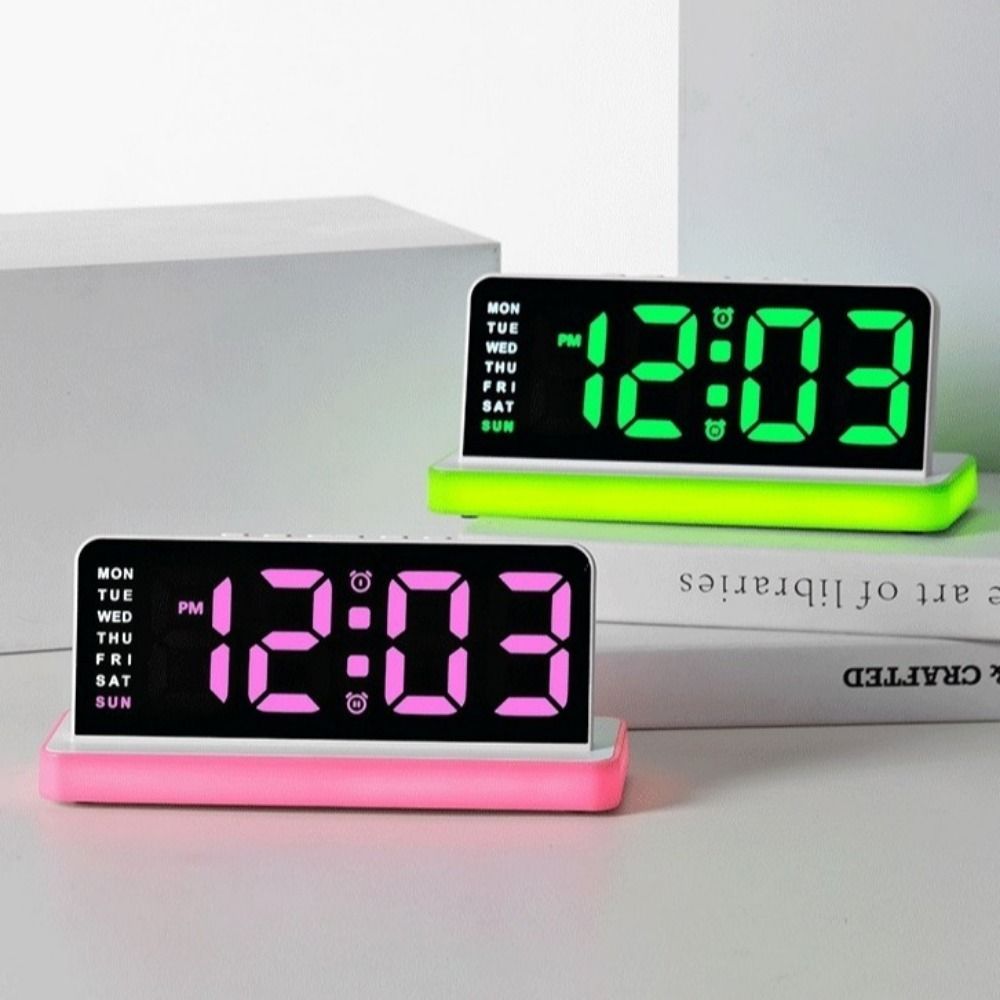 Large Screen LED Electronic Clock Adjustable Brightness Table Clock Digital Alarm Clock  Home Use