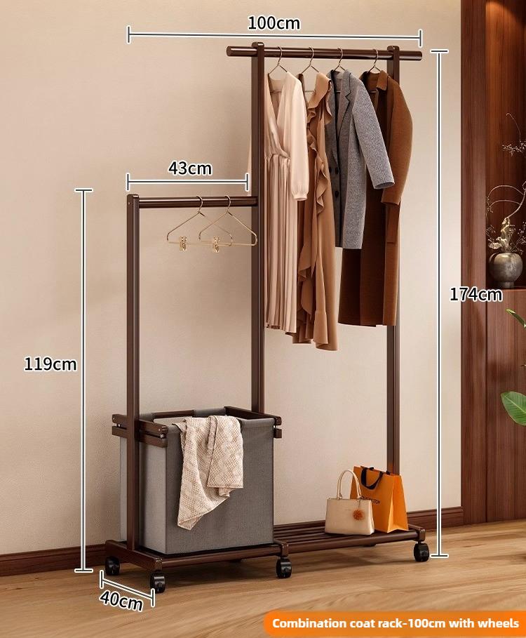 Hanging Hanger Household Floor-to-ceiling Coat Rack Bedroom Bedside At Night Clothes Artifact Rental House