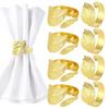 Metal Napkin Ring Buckles Gold Leaf Dinning Table Decoration  for Wedding Birthday Party