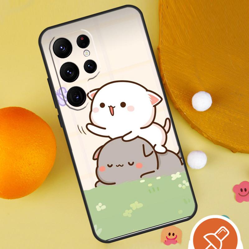 

Peach And Goma Mochi Cat Case For Samsung Galaxy S22 S23 Ultra S20 FE S21 FE Note 10 20 Ultra S8 S9 S10 Plus Cover Note 20 Ultra