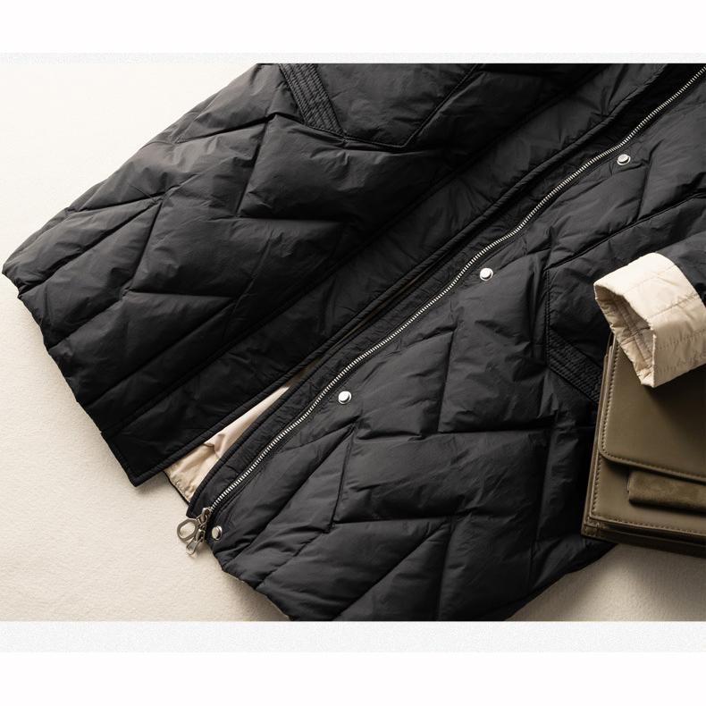 Loose Warm Fashion Jacket Women's Winter Knitted Wool Hooded Down Jacket