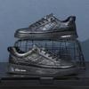 Fashion 2024 Men Sneakers Shoes Fashion Brand Classic Lace-Up Casual Loafers Pu Leather Shoes Black Breathable Business Men Shoes 39-44