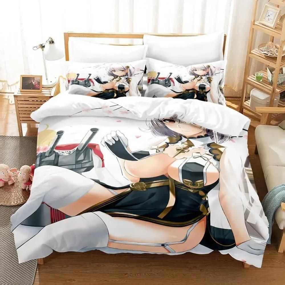 Sexy Azur Lane Sirius 3D Print Bedding Set Cartoon Anime Duvet Cover Adult Kid Bedroom Game Girl