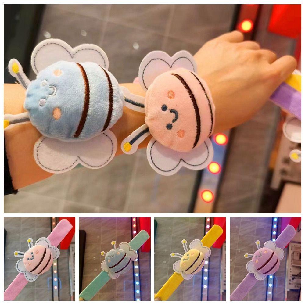 Hand Ring Bee Slap Bracelets with Clap Circle Bee Plush Wrist Band  Birthday Gift