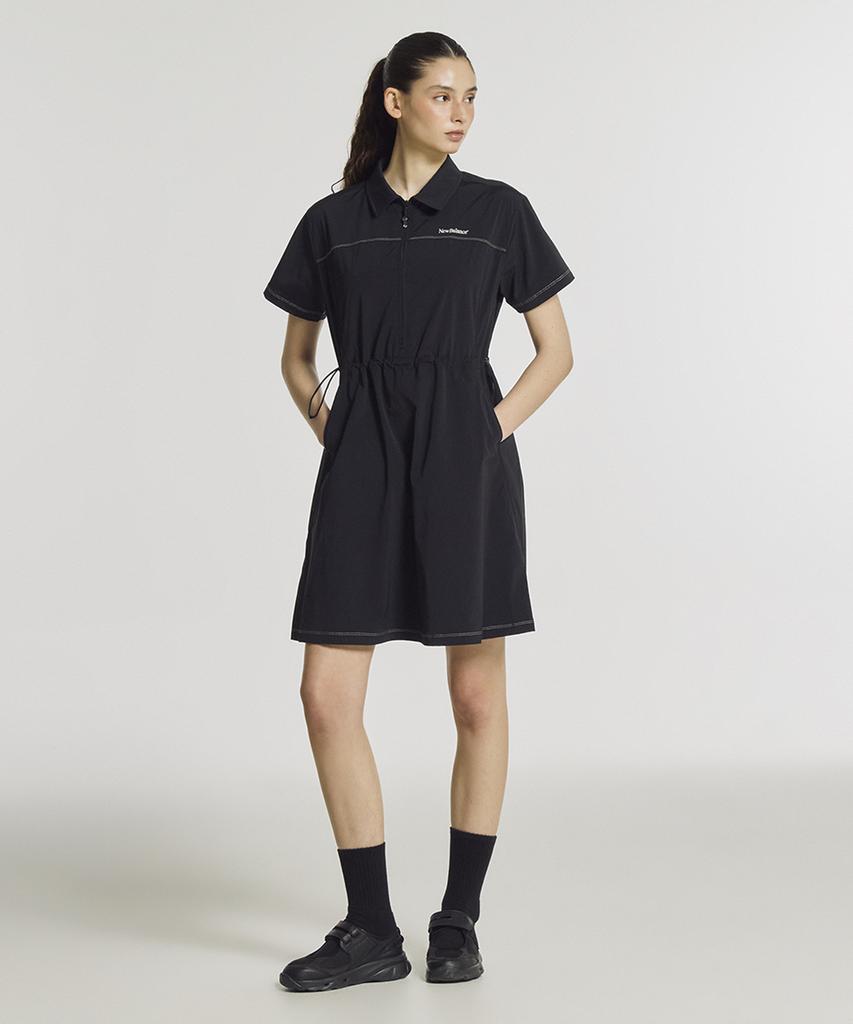 Nyuballanseu Nbnkg3W612 / Women Frozen Woven Stretch Collared Dress (Black)