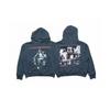 Mens Oversized Washed Blue Workwear-Style Hoodie Streetwear Casual Sweatshirt Fall 2025