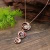 New enamel geometric rose pendant, diamond inlaid women's high-end fringed rose necklace