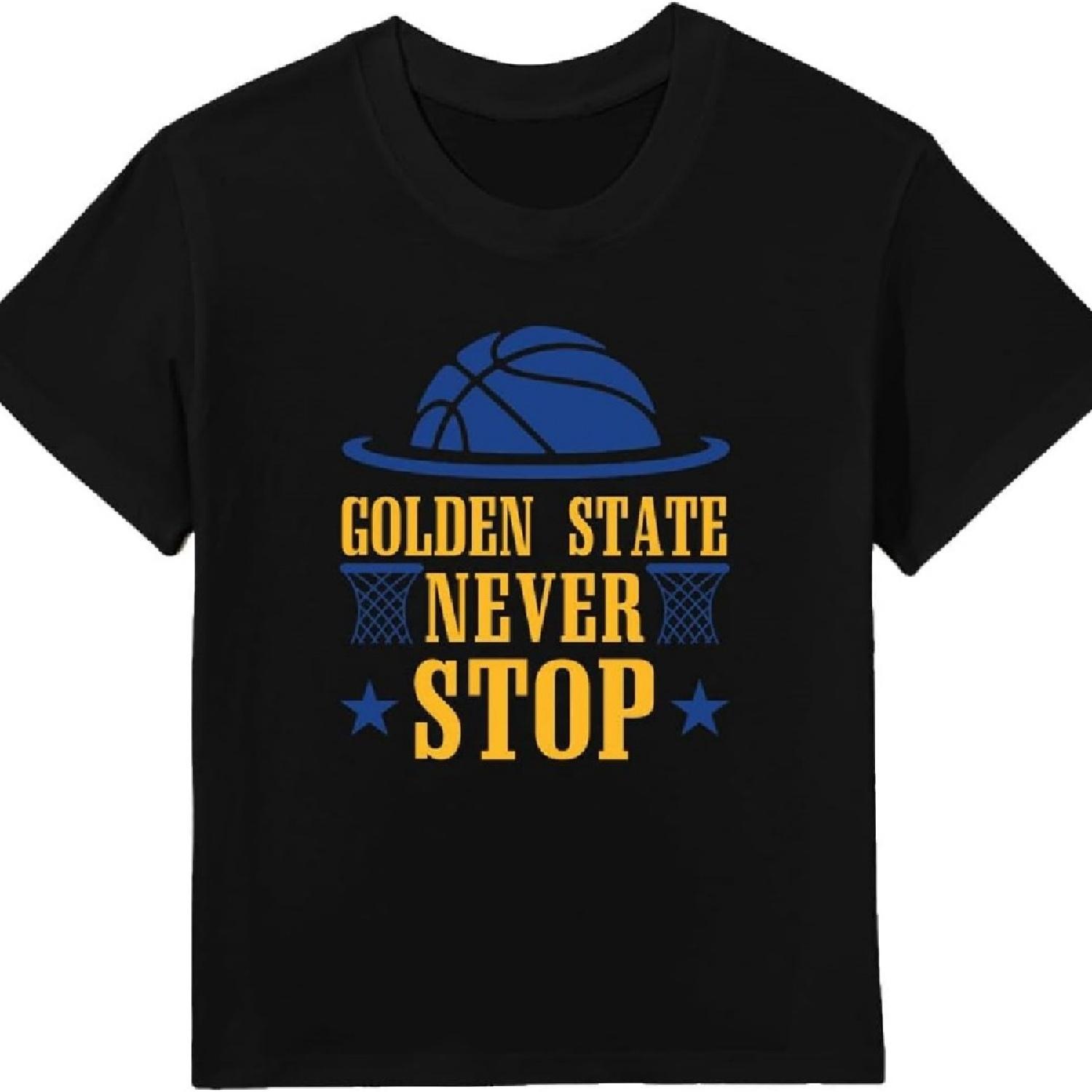 

Kids Basketball T-Shirt Never Stop with Classic Basketbll Design Comfortable Material Unisex Children Style XXXXXL чорний