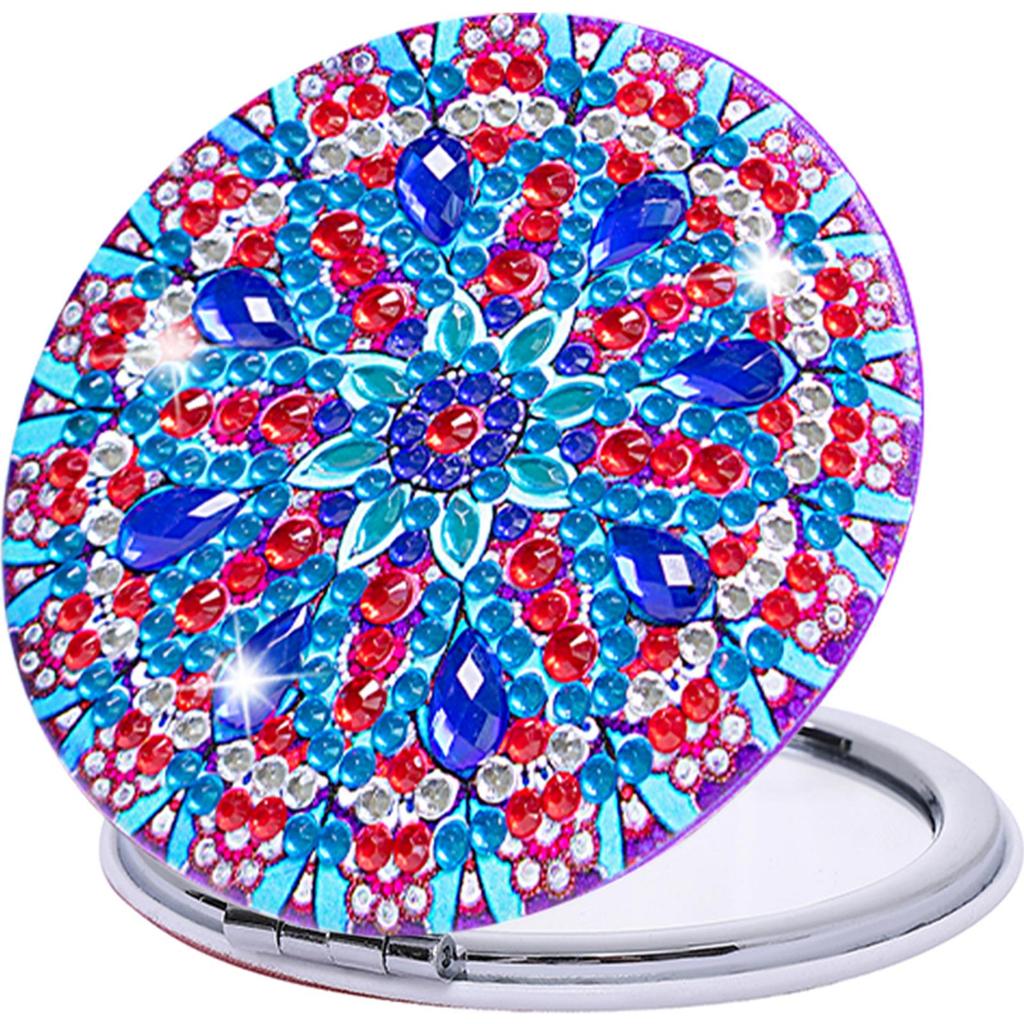 DIY Rhinestone Embroidery Mosaic Makeup Mirror Pocket Mirror Double Side Crystal Diamond Mirror Mandala Special Shaped for Girl