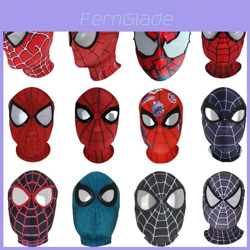 Spiderman Miles Morales Elastic Mask Headcover Costume For Adult Cosplay Enthusiasts