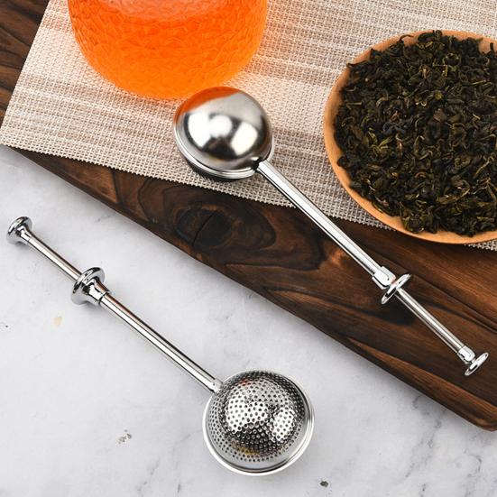 Tea Maker Loose Leaf Tea Infuser Stainless Steel Tea Ball with Fine Mesh Strainer And Retractable Long Handle Reusable Tea Steeper for Herbal Black